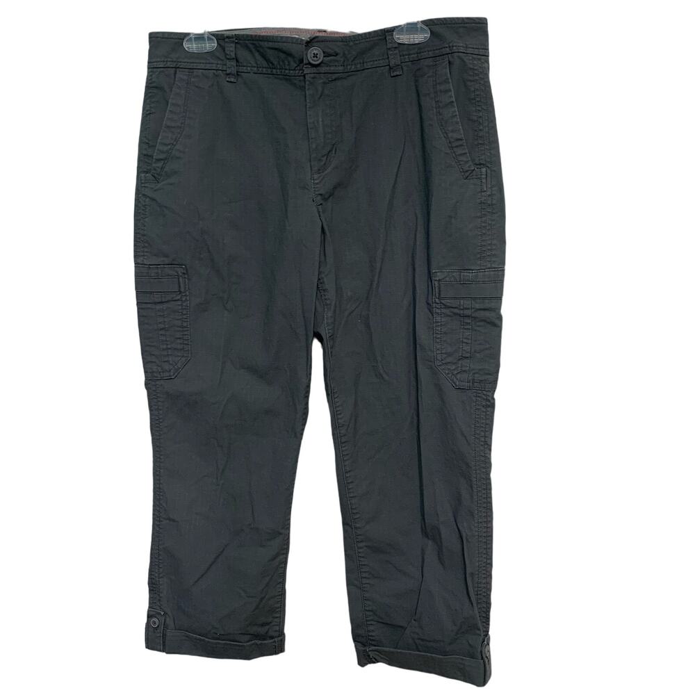 Eddie Bauer Women’s Gray Cargo Slightly Curvy Crop Capri Pants Size 10